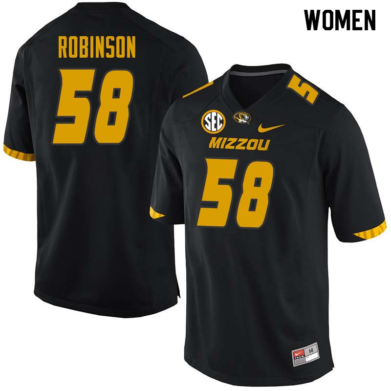 Women #58 Noah Robinson Missouri Tigers College Football Jerseys Sale-Black